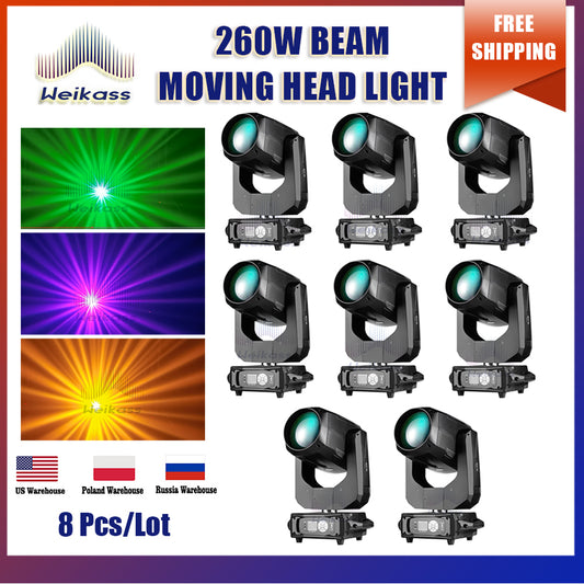 0 Tax 8Pcs Beam 10R 260W Moving Head Stage Light Prism Raibow DMX512 DJ Disco Party Wedding Equipment Show Bar Stage Christmas Party