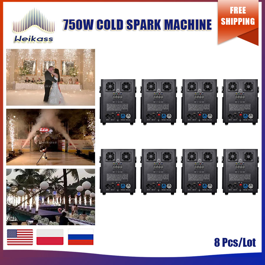 1~10PCS 750W Cold Sparks Machine Flightcase Ti Powder  Sparkler Wedding Fireworks Cold Spark Machine Indoor Outdoor Dj Party