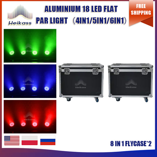 No Tax 2Pcs Flycases For 18x12/18w 4/5/6in1 RGBWA UV/RGBW Dyeing Par Lights Wireless Led Par Light RGBW Flat Par Light Wall Washer