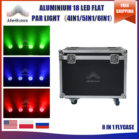 No Tax 1Pcs Flycases For 4/5/6in1 18x12/18w RGBW LED Par Light Wireless Control Flat Spot Light For Dance Studio Stage Performance DJ