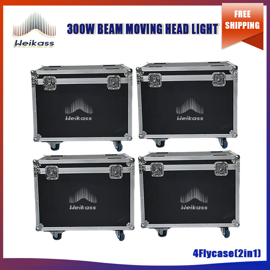 No Tax 4Pcs Flycases For Beam LED 300W Moving Head Lighting 24Prism Frost Effect Rainbow Wheel For DJ Bar Disco Party Wedding Stage Light