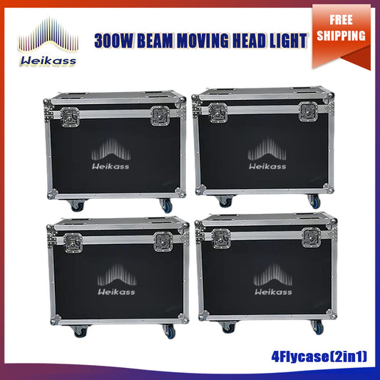 No Tax 4Pcs Flycases For Beam LED 300W Moving Head Lighting 24Prism Frost Effect Rainbow Wheel For DJ Bar Disco Party Wedding Stage Light