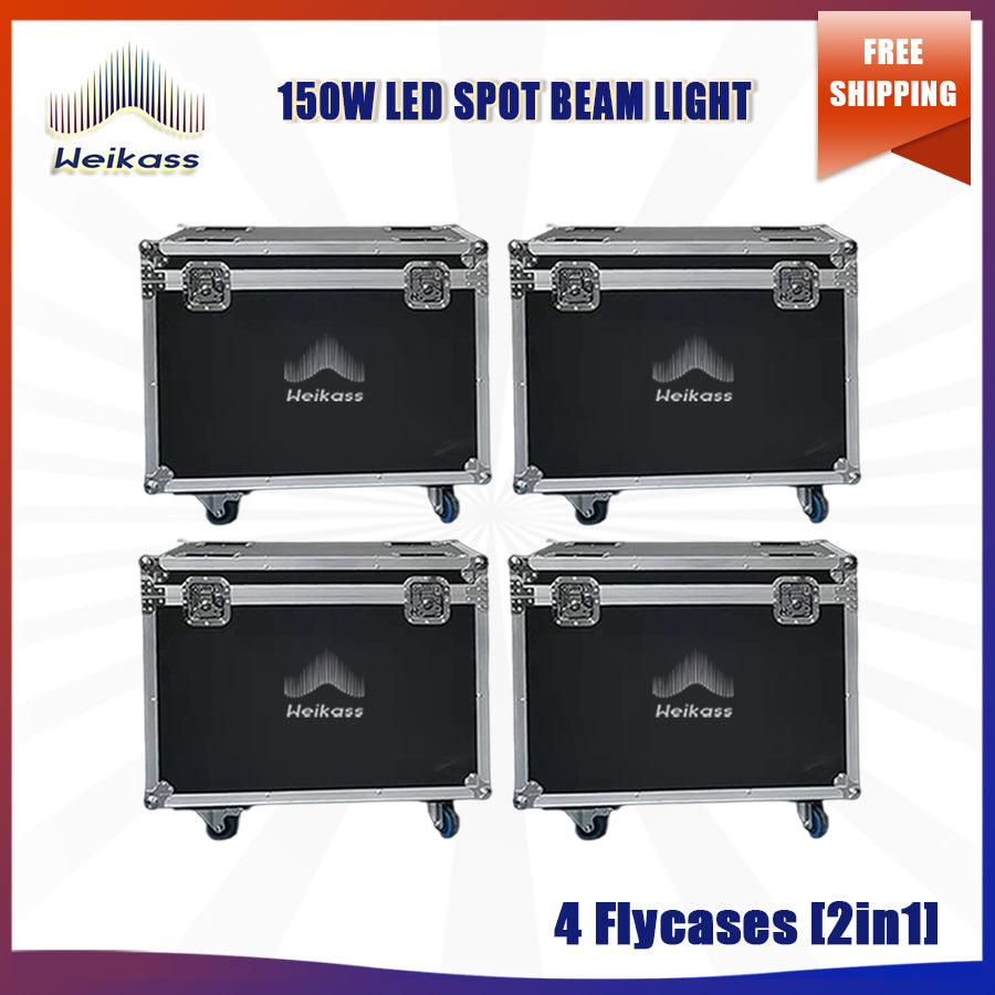 No Tax 4x Roadcases DJ Party Lighting 150W LED Moving Head High Bright Mobile Heads Beam Effect For Home Disco Bar Stage Wedding Show 3 Or 8 Prisms