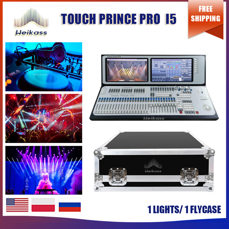 Tiger Touch Prince Pro 8CHS/12CHS DMX Console Titan Mobile Quartz i5/i7 Touch Wing on PC control II Plus Prince DJ DMX512 Console with Flycase