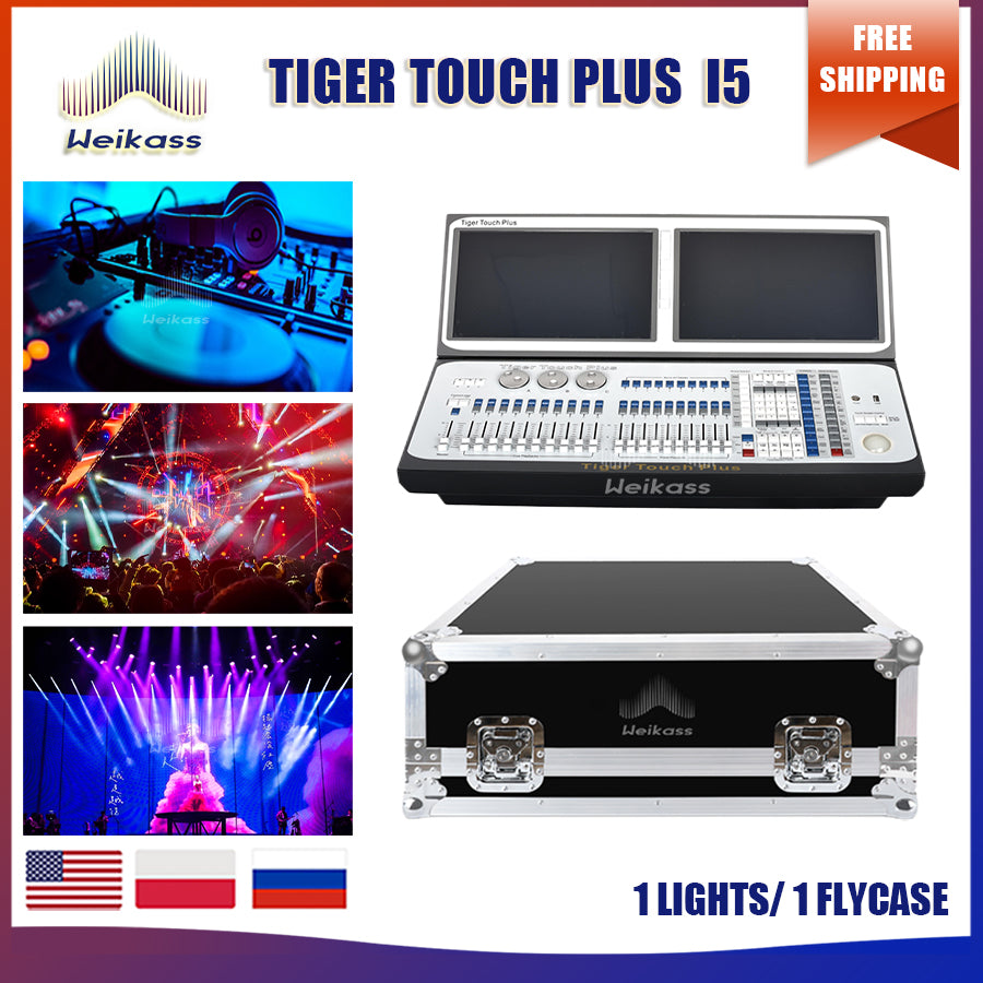 Tiger Touch Plus Console Dmx512 Dual Screen Stage Lighting Console Tiger Plus Lighting Dmx Easy Operate DJ Controller Console With Flycase