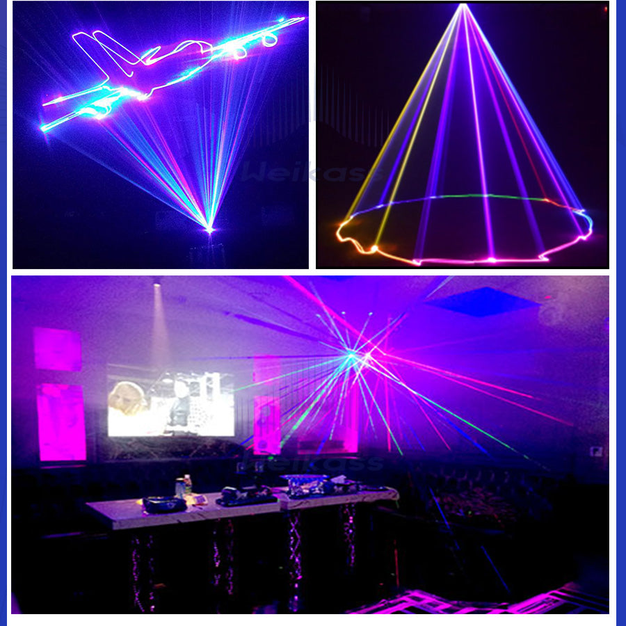 0 Tax 1Pcs ILDA 40Kpps RGB High Quality 10W Laser Light Projector 3D Animation Laser Scanner DJ Disco Party Christmas Festival Stage Effect