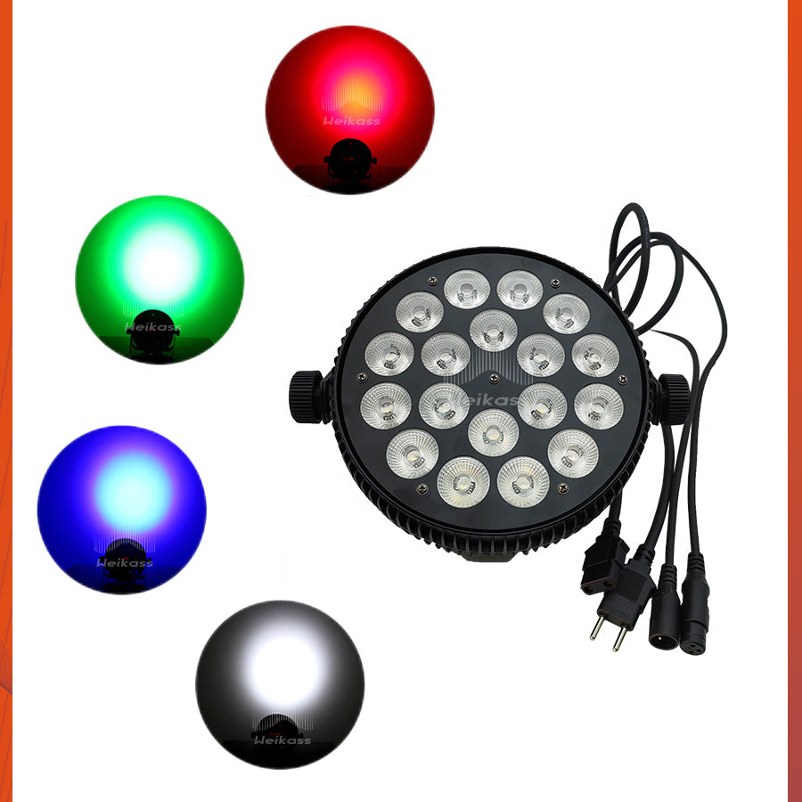 No Tax 8Pcs 18x12w/18x18w LED Par Light RGBW 4/5/6In1 RGBWA UV Flat Par Light DMX512 Professional Stage Lighting Equipment