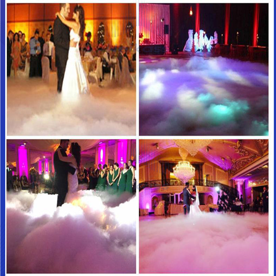 0 Tax 2Pcs NEW 6000w Dry Ice Machine Fogger Machine Low Ground Lying First Dance Ice Machine With 2 Trays For Wedding Show