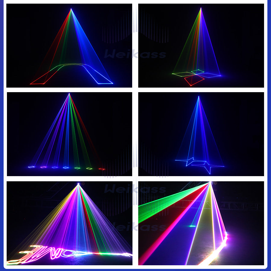 0 Tax 1-10Pcs 10W RGB Full Color Laser  Light ILDA Club Disco DJ Bar DMX Dance Christmas Effect Show Light