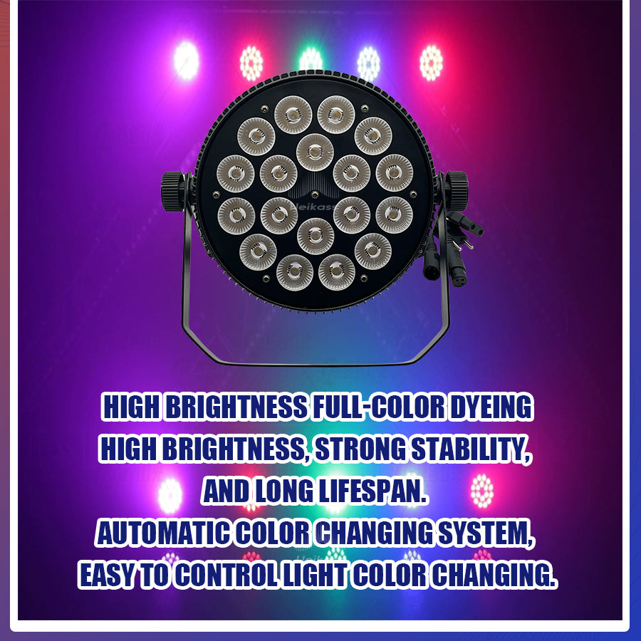 No Tax 8Pcs 18x12w/18x18w LED Par Light RGBW 4/5/6In1 RGBWA UV Flat Par Light DMX512 Professional Stage Lighting Equipment