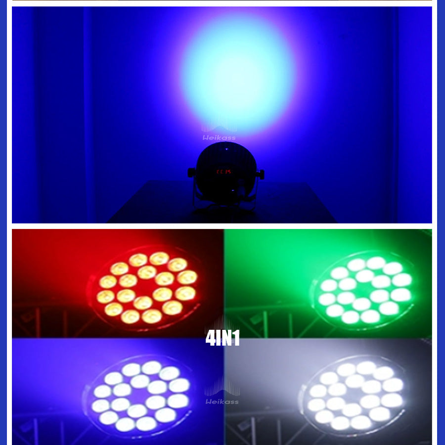 No Tax 8Pcs 18x12w/18x18w LED Par Light RGBW 4/5/6In1 RGBWA UV Flat Par Light DMX512 Professional Stage Lighting Equipment