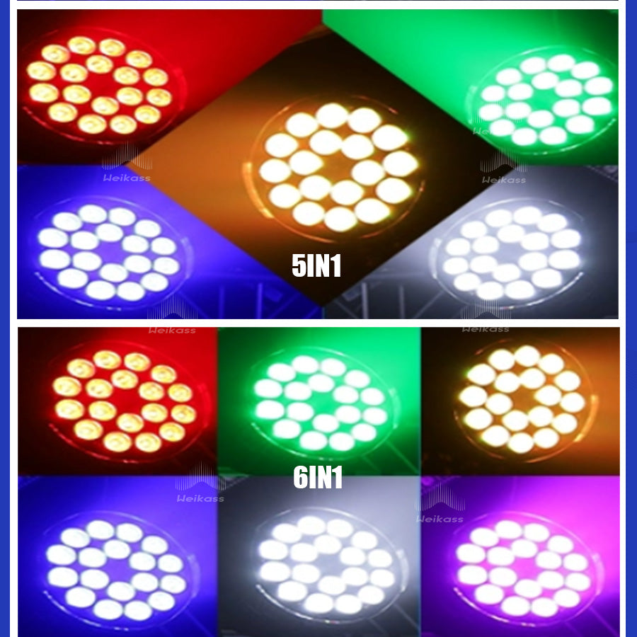 No Tax 8Pcs 18x12w/18x18w LED Par Light RGBW 4/5/6In1 RGBWA UV Flat Par Light DMX512 Professional Stage Lighting Equipment