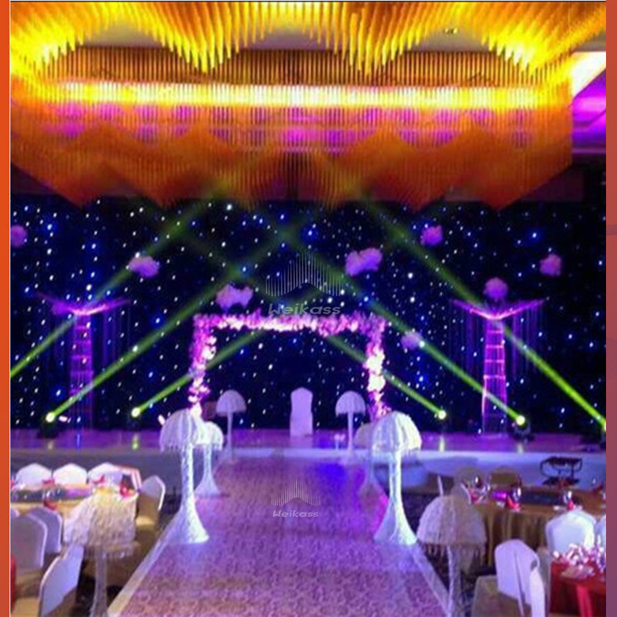 Super Deal Customize LED Star Curtain Cloth LED Three Colors Star cloth backdrop with cloth For wedding Christmas Party Customed