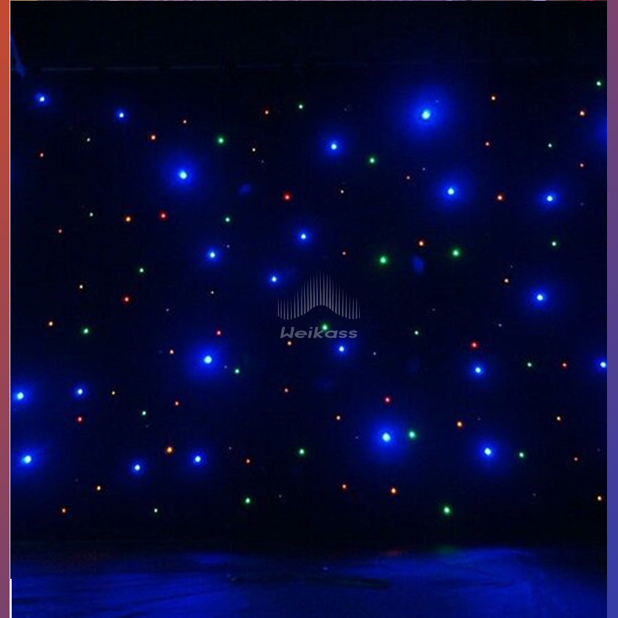 Super Deal Customize LED Star Curtain Cloth LED Three Colors Star cloth backdrop with cloth For wedding Christmas Party Customed