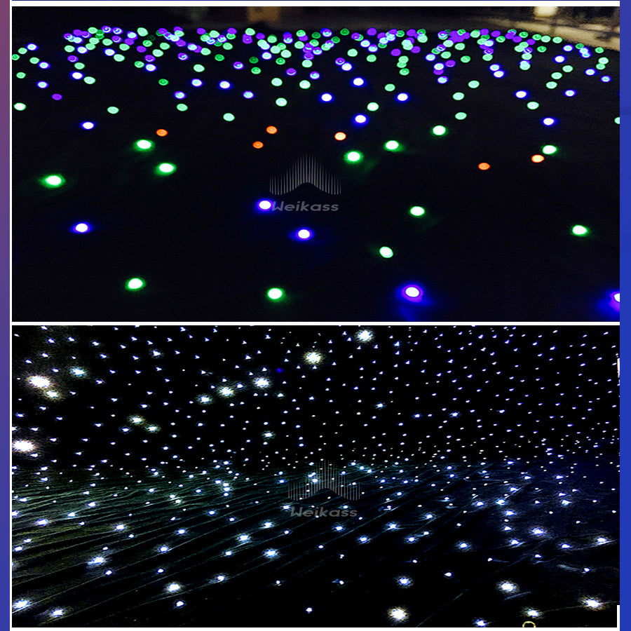 Super Deal Customize LED Star Curtain Cloth LED Three Colors Star cloth backdrop with cloth For wedding Christmas Party Customed