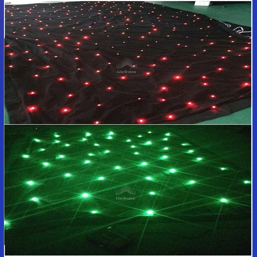 Super Deal Customize LED Star Curtain Cloth LED Three Colors Star cloth backdrop with cloth For wedding Christmas Party Customed