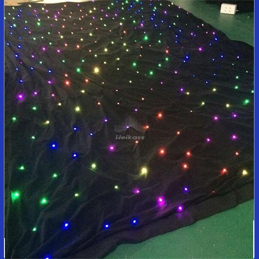 Super Deal Customize LED Star Curtain Cloth LED Three Colors Star cloth backdrop with cloth For wedding Christmas Party Customed