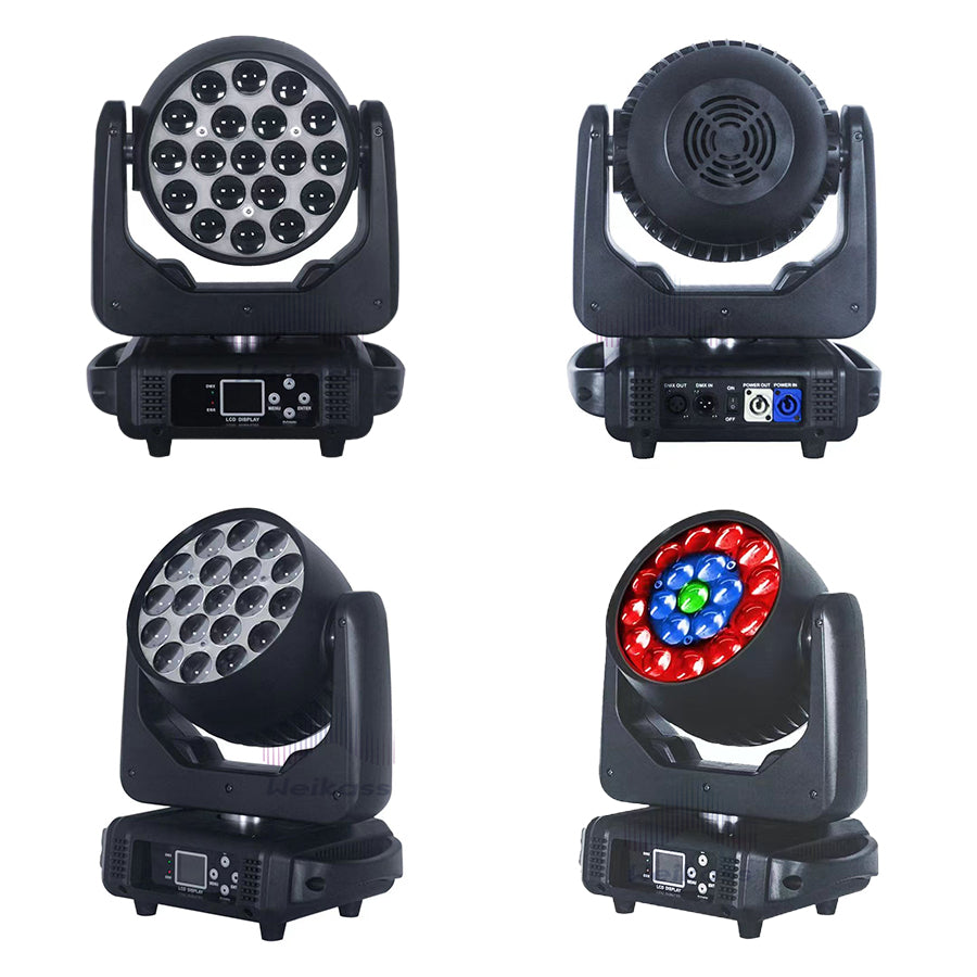 0 Tax 1-16Pcs 19x15W Led Moving Head Zoom Lyre Wash Light RGBW Beam Effect Perfect For Stage TV Theatre And TV Studio