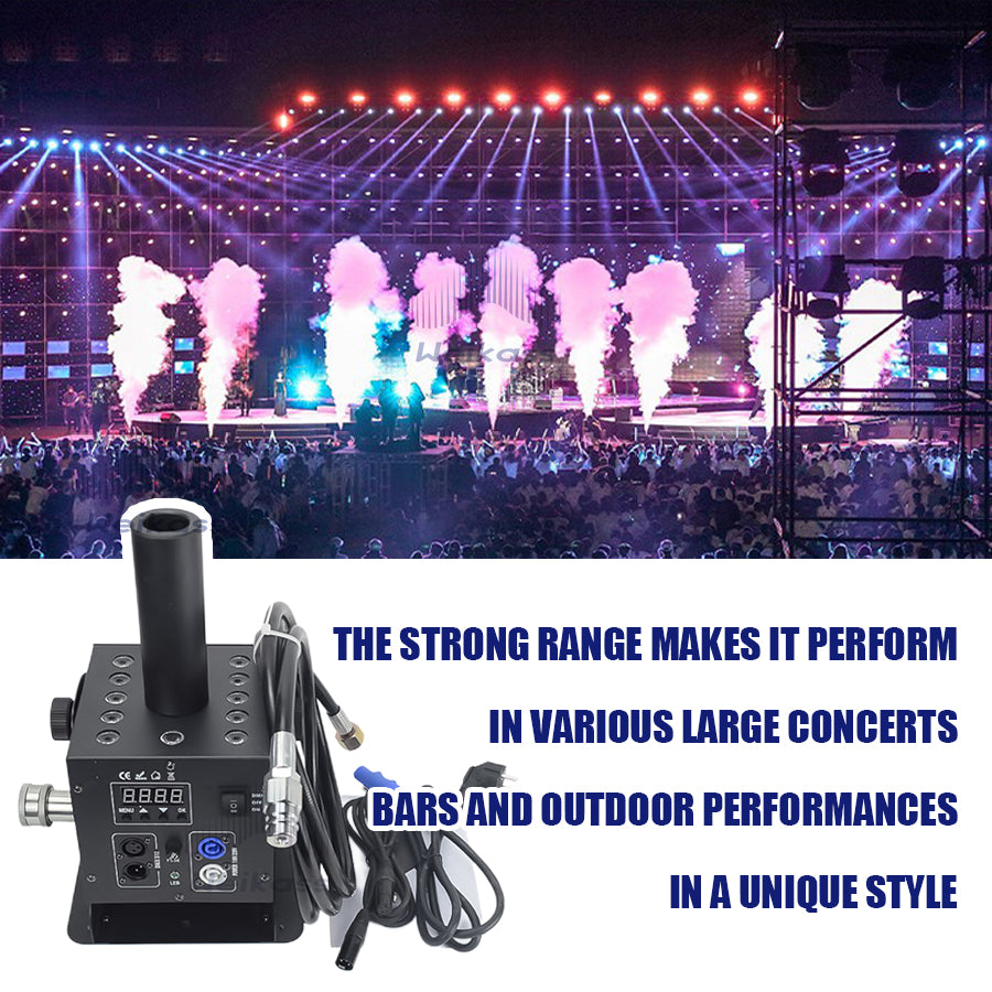 0 Tax 1 Flycase With 2pcs 12x3w LED CO2 Jet Machine Co2 Cryo Jet Canon Stage Effect Co2 Fog Machine With Free Co2 Gas Hose For Stage DJ Lighting