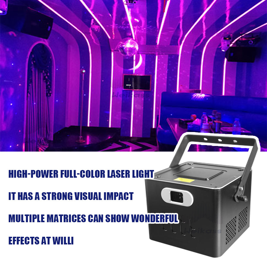 0 Tax 1Pcs ILDA 40Kpps RGB High Quality 10W Laser Light Projector 3D Animation Laser Scanner DJ Disco Party Christmas Festival Stage Effect