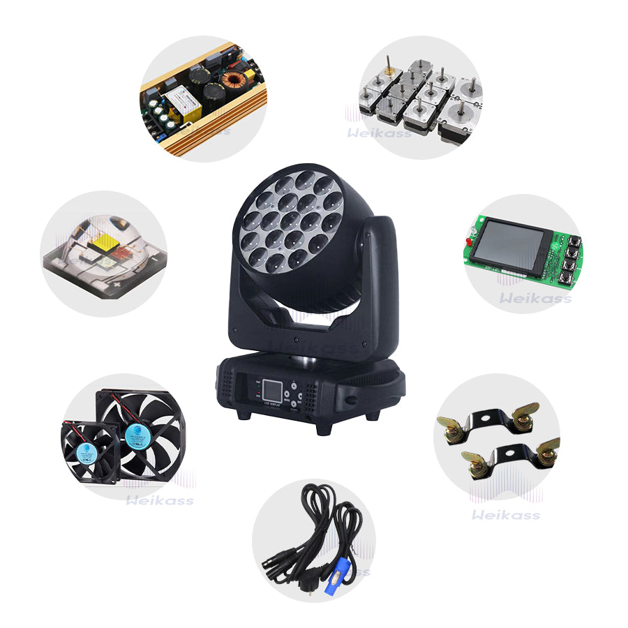 0 Tax 1-16Pcs 19x15W Led Moving Head Zoom Lyre Wash Light RGBW Beam Effect Perfect For Stage TV Theatre And TV Studio