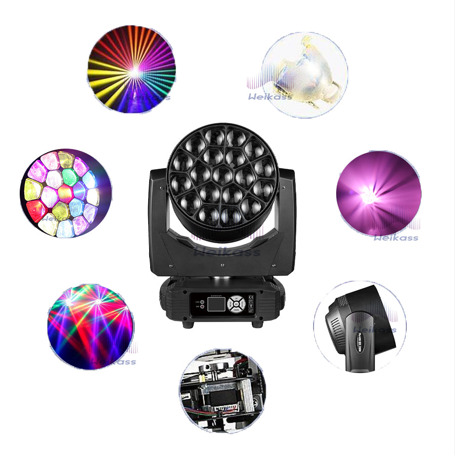 0 Tax 1-10Pcs LED Big Bees Eyes 19x40W Moving Head Led Laser Light For DJ Club Bar KTV Dance Stage Atmosphere Beam Disco Light