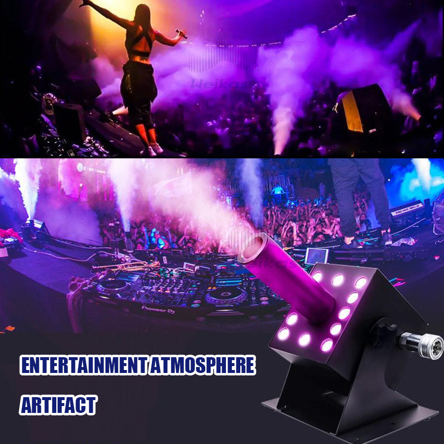 0 Tax 1 Flycase With 2pcs 12x3w LED CO2 Jet Machine Co2 Cryo Jet Canon Stage Effect Co2 Fog Machine With Free Co2 Gas Hose For Stage DJ Lighting