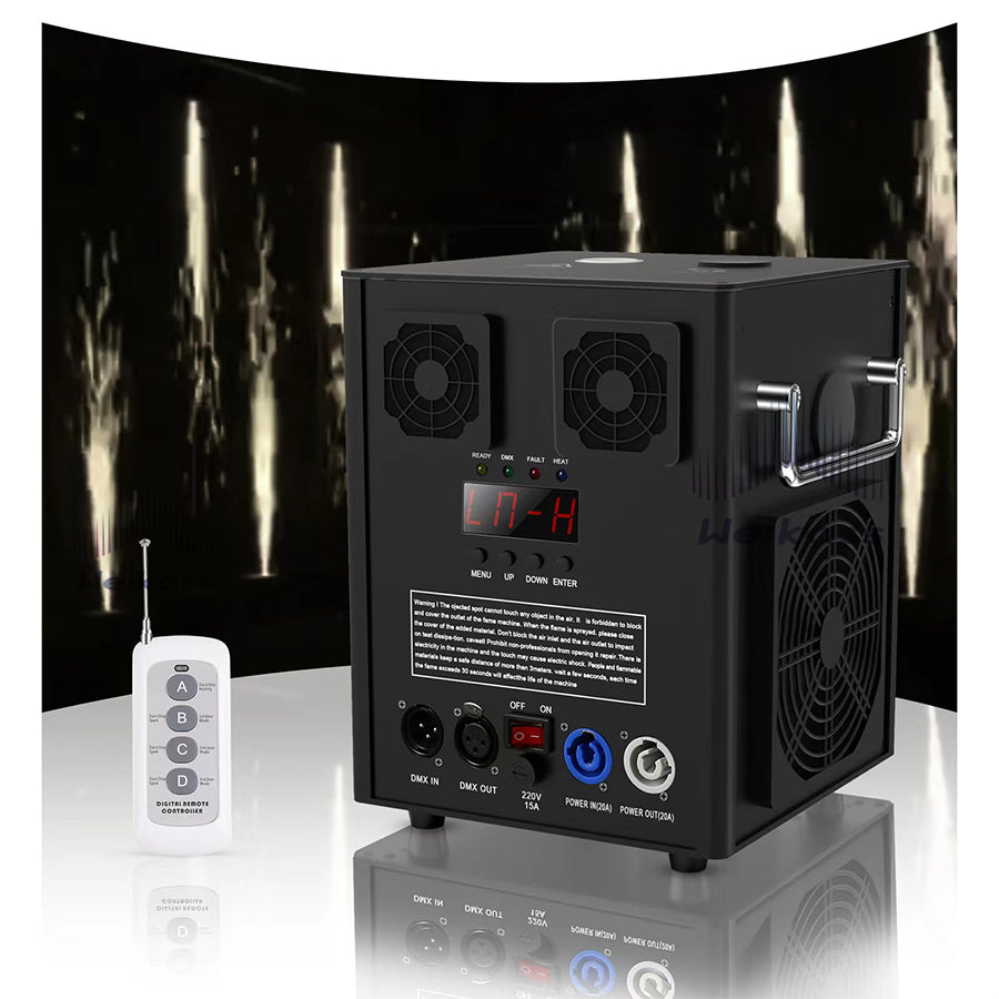 Weikass 600W Cold Spark Machine Stage Effect With Flightcase 600w Cold Firework Machine DMX Remote Control Cold Sparking Machine Dj Bar Party Disco